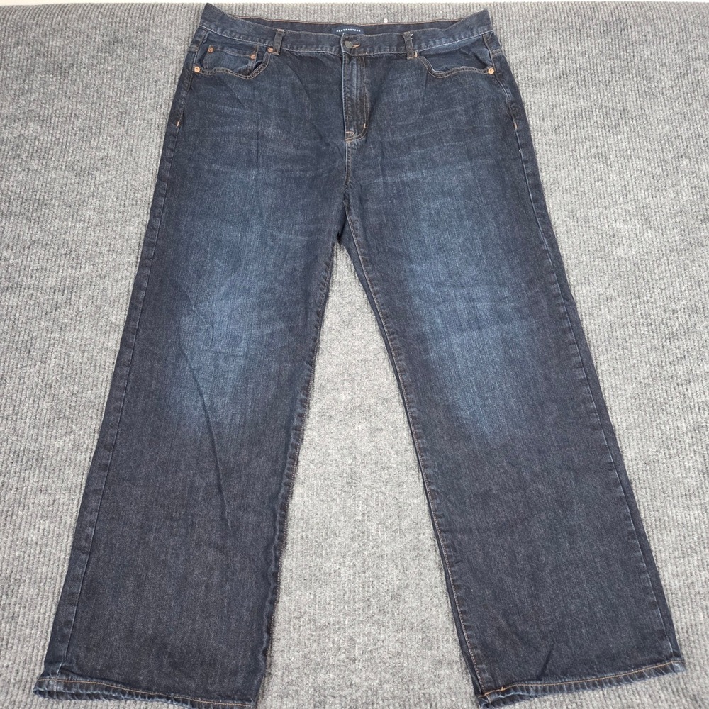 Aeropostale Relaxed Fit Jeans Mens 42x32 Dark Wash Indigo Cotton Denim Straight